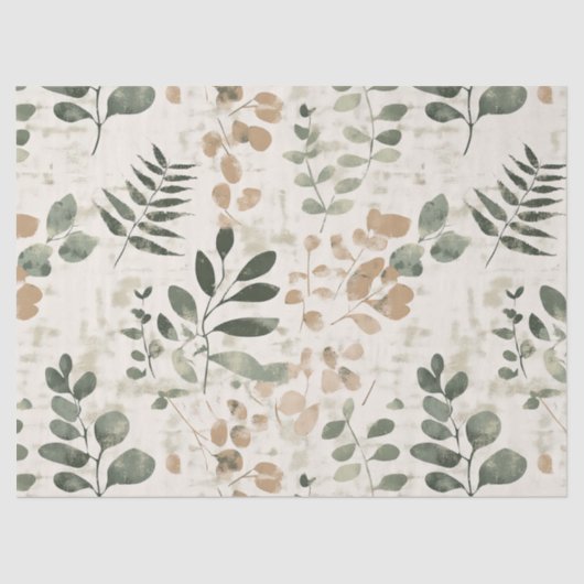 Rustic Pressed Leaves Pattern –Autumn Botanical 15 Tissuepapier (Voorkant)