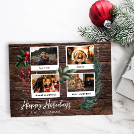 Rustic Prettige feestdagen - Instant 4 Multi Photo Kaart