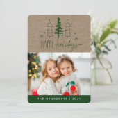 Rustic Prettige feestdagen Kaart voor kerstmis met (Staand voorkant)