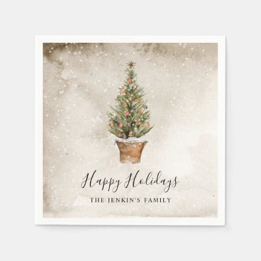 Rustic Prettige feestdagen Onderzetter voor aangep Servet (Voorkant)