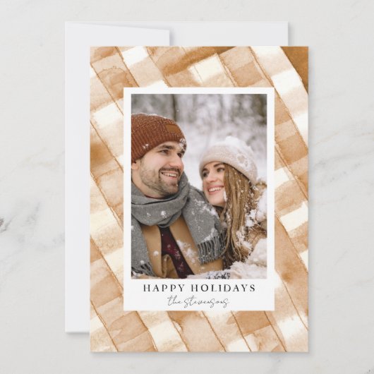 Rustic Prettige feestdagen Pset-fotokaart Kaart (Voorkant)