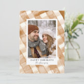 Rustic Prettige feestdagen Pset-fotokaart Kaart (Staand voorkant)