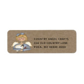 Rustic Primitive Country Angel Return Address Etiket (Voorkant)