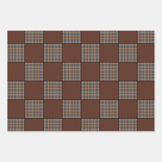 Rustic Primitive Country Homespun and Checks Inpakpapier Vel (Voorkant 3)