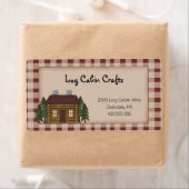 Rustic Primitive Country Homespun Log Cabin Ship Etiket (Insitu)