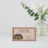 Rustic Primitive Country Homespun Log Cabin Visitekaartje (Staand voorkant)