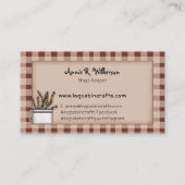 Rustic Primitive Country Homespun Log Cabin Visitekaartje (Achterkant)