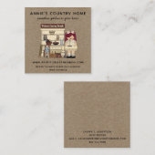 RUSTIC PRIMITIVE COUNTRY KRAFT VIERKANTE VISITEKAARTJE (Voorkant / Achterkant)