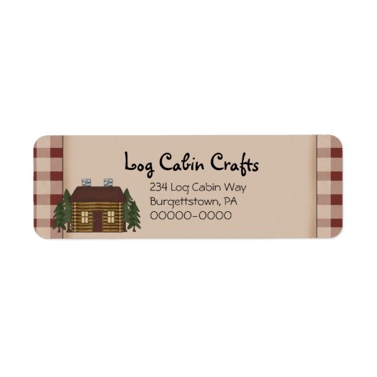 Rustic Primitive Country Log Cabin Return Address Etiket (Voorkant)