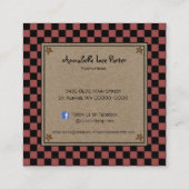 Rustic Primitive Country Saltbox House Vierkante Visitekaartje (Achterkant)