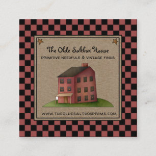 Rustic Primitive Country Saltbox House Vierkante Visitekaartje
