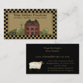 Rustic Primitive Country Saltbox House Visitekaartje (Voorkant / Achterkant)