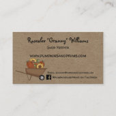Rustic Primitive Harvest Truck met Pumpkins Kraft Visitekaartje (Achterkant)