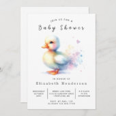 Rustic Printable Duck Baby shower Kaart (Voorkant / Achterkant)
