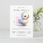 Rustic Printable Duck Baby shower Kaart (Staand voorkant)