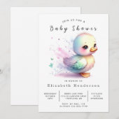 Rustic Printable Duck Baby shower Kaart (Voorkant / Achterkant)