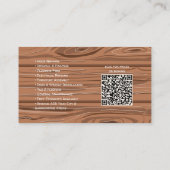 Rustic Professional Contractor Card with QR Code Visitekaartje (Achterkant)