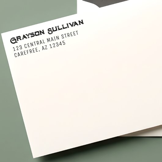 Rustic Professional Left Aligned Address Zelfinktende Stempel