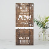 Rustic Prom Night Party Ticket Uitnodiging (Staand voorkant)