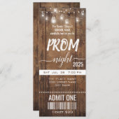 Rustic Prom Night Party Ticket Uitnodiging (Voorkant / Achterkant)