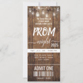 Rustic Prom Night Party Ticket Uitnodiging (Voorkant)
