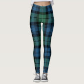 Rustic Pset Clan Campbell Green Blue Tartan Leggings (Voorkant)
