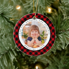 Rustic Pset Country Foto grootouders Ornament