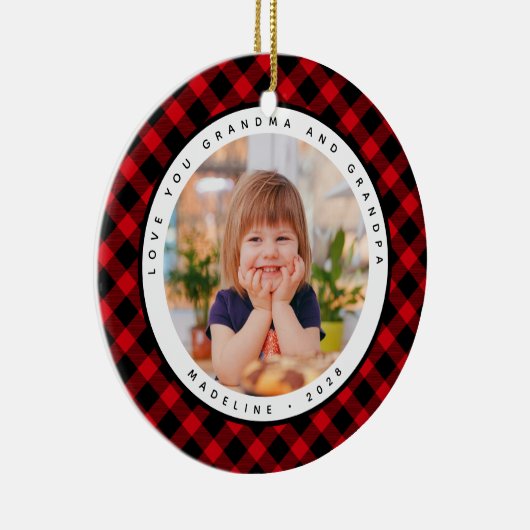 Rustic Pset Country Foto grootouders Ornament (Rechts)