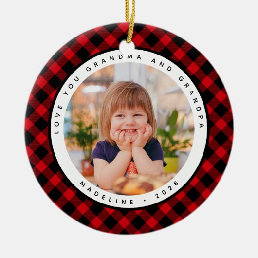 Rustic Pset Country Foto grootouders Ornament (Voorkant)