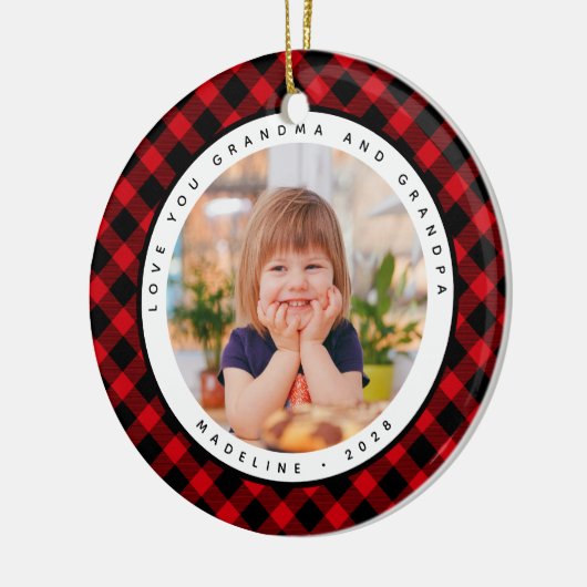 Rustic Pset Country Foto grootouders Ornament (Links)