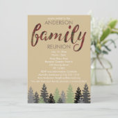 Rustic Pset en Pine Country Family Reunion Kaart (Staand voorkant)