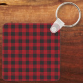 Rustic Pset Familienaam Cabin Square Sleutelhanger (Achterkant)