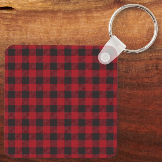 Rustic Pset Familienaam Cabin Square Sleutelhanger (Achterkant)