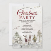 Rustic Pset Forest Deer Owl Kerstfeest Kaart (Voorkant)