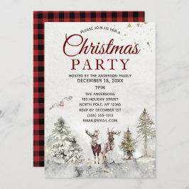 Rustic Pset Forest Deer Owl Kerstfeest Kaart