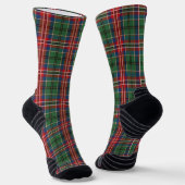 Rustic Pset Green en Red Gecontroleerd Tartan Sokken (Gebogen)