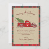 Rustic Pset Kraft Red Truck - Aangepaste boomstruc Feestdagenkaart (Voorkant)