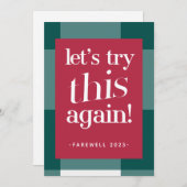 Rustic Pset "Laten we dit opnieuw proberen" Vakant Feestdagenkaart (Voorkant / Achterkant)