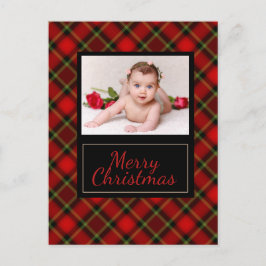 Rustic Pset Merry-Briefkaart voor kerstfoto's Briefkaart