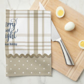 Rustic Pset Merry en Bright Kerstmis Theedoek (Quarter Fold)