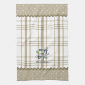 Rustic Pset Merry en Bright Kerstmis Theedoek (Verticaal)