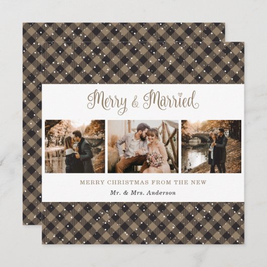 Rustic Pset Merry en Kaart met kerstmis (Voorkant / Achterkant)