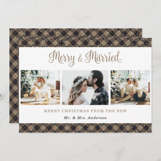 Rustic Pset Merry en Kaart met kerstmis (Voorkant / Achterkant)