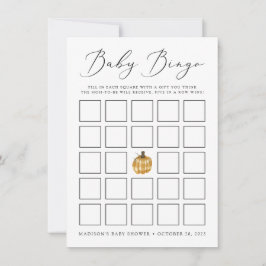 Rustic Pset Pumpkin Baby shower Bingo Kaart
