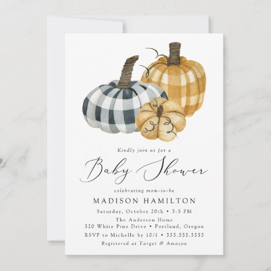 Rustic Pset Pumpkins Baby shower Kaart (Voorkant)