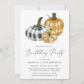 Rustic Pset Pumpkins Herfst Birthday Party Kaart (Voorkant)