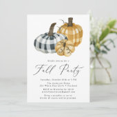 Rustic Pset Pumpkins Herfst Party Kaart (Staand voorkant)