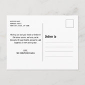 Rustic Pset Red Photo Merry Kerstmis Briefkaart (Achterkant)