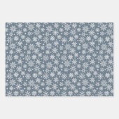 Rustic Pset Snowflakes en Holly in Country Blue Inpakpapier Vel (Voorkant 2)