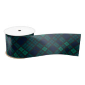 Rustic Pset Tartan Black Green Check Satijnen Lint (Spoel)